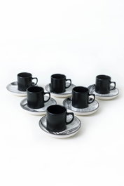 Hermia Juego de Tazas de Café y Platillos Multicolor de 12 Piezas